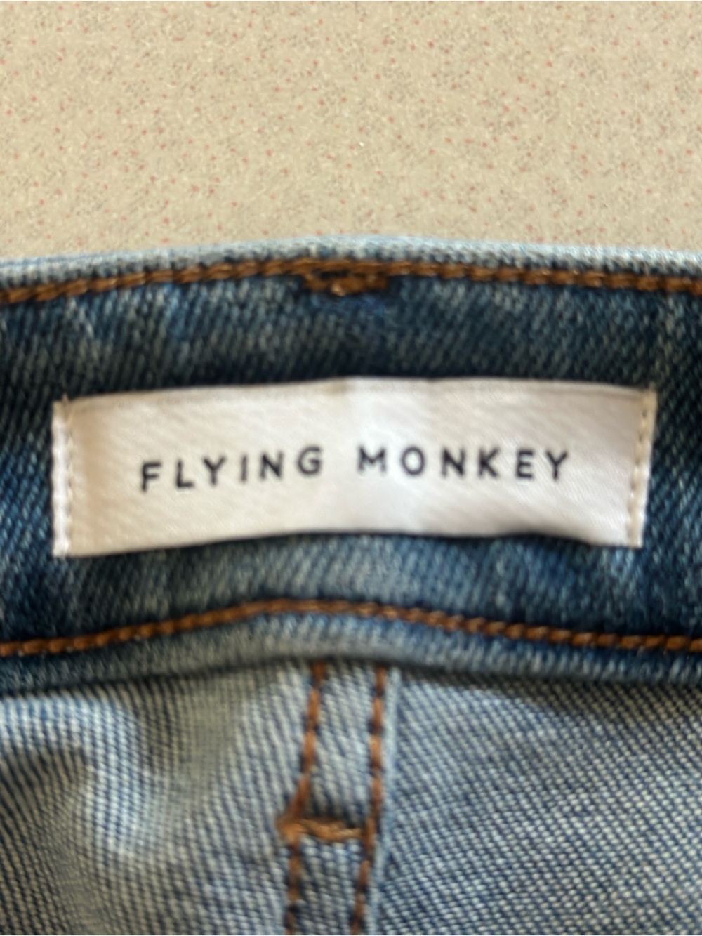 Flying Monkey Wide Leg Flare Jeans - Blue Denim - Picture 8 of 16